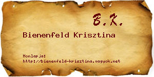 Bienenfeld Krisztina névjegykártya